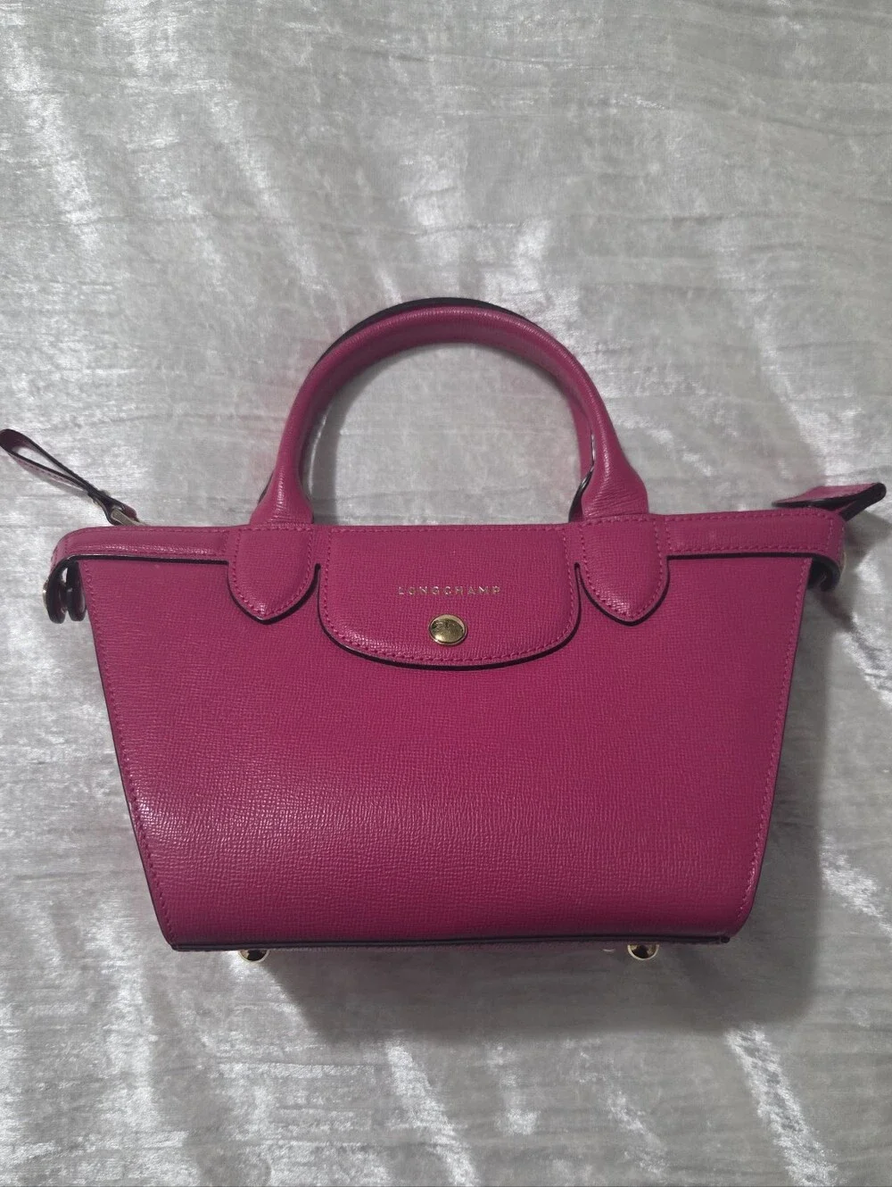 Longchamp Le Pliage Fuchsia Pink Small Top-Handle Satchel